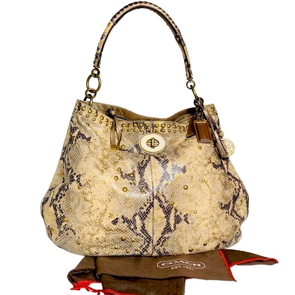 RARE⚡️COACH Limited Edition Hamptons Embossed Python Turnlock Hobo - Picture 3 of 16